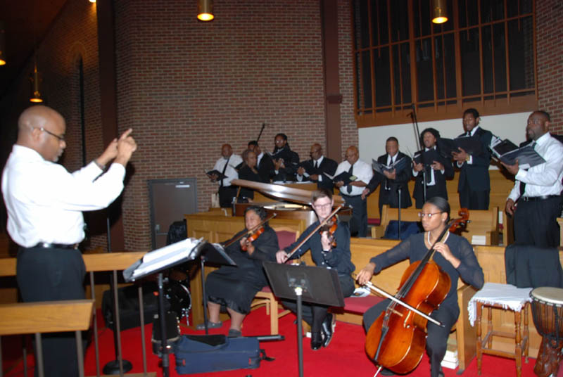 an orchestra performing